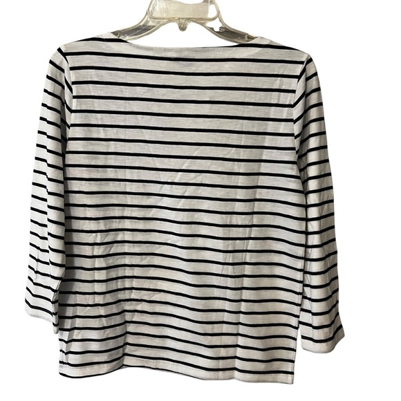 J Crew three-quarter sleeve striped cotton shirt size XS nautical beachy NWT - Picture 4 of 10